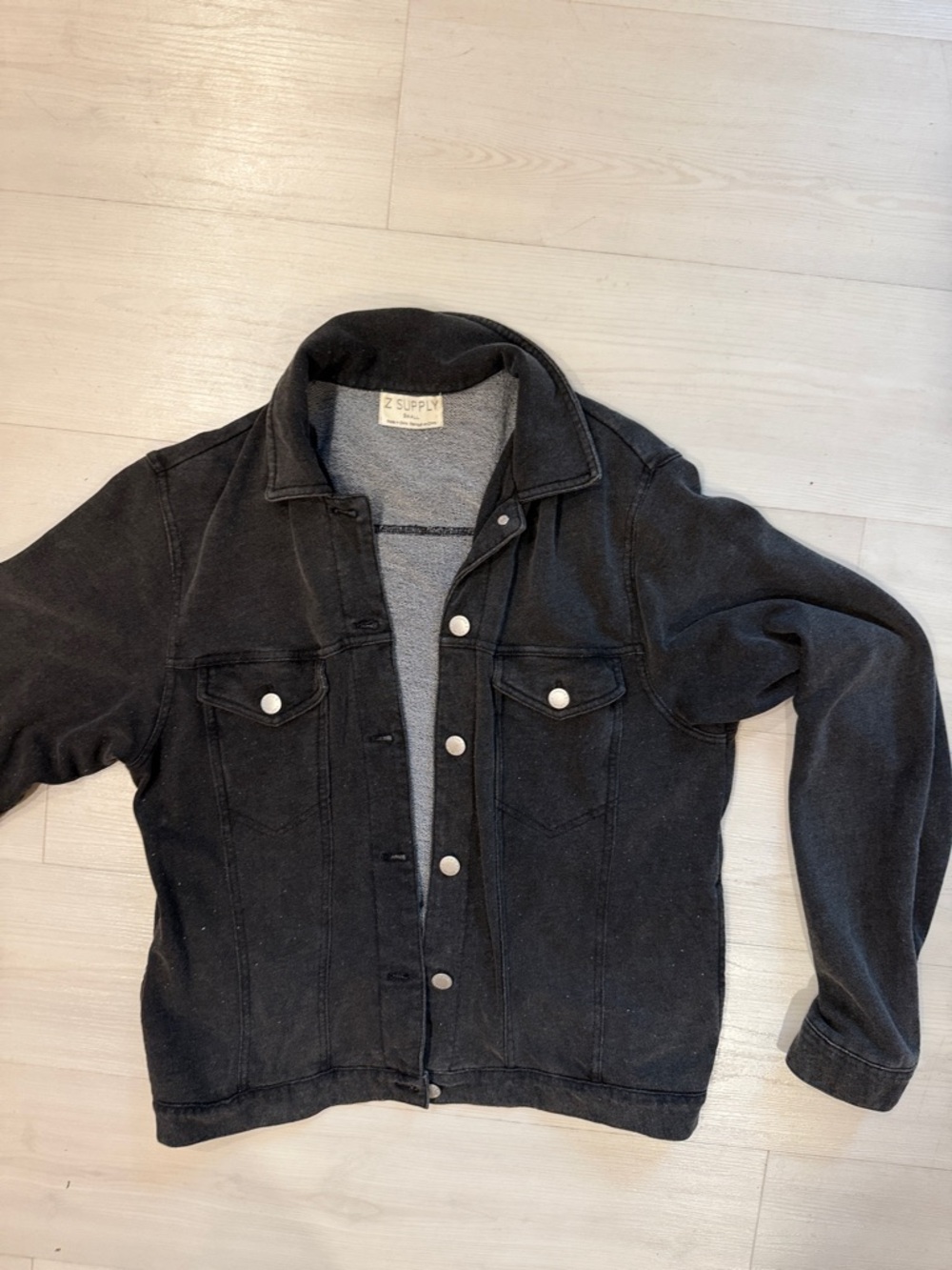 Z Supply Black Jean Jacket with Snap Buttons